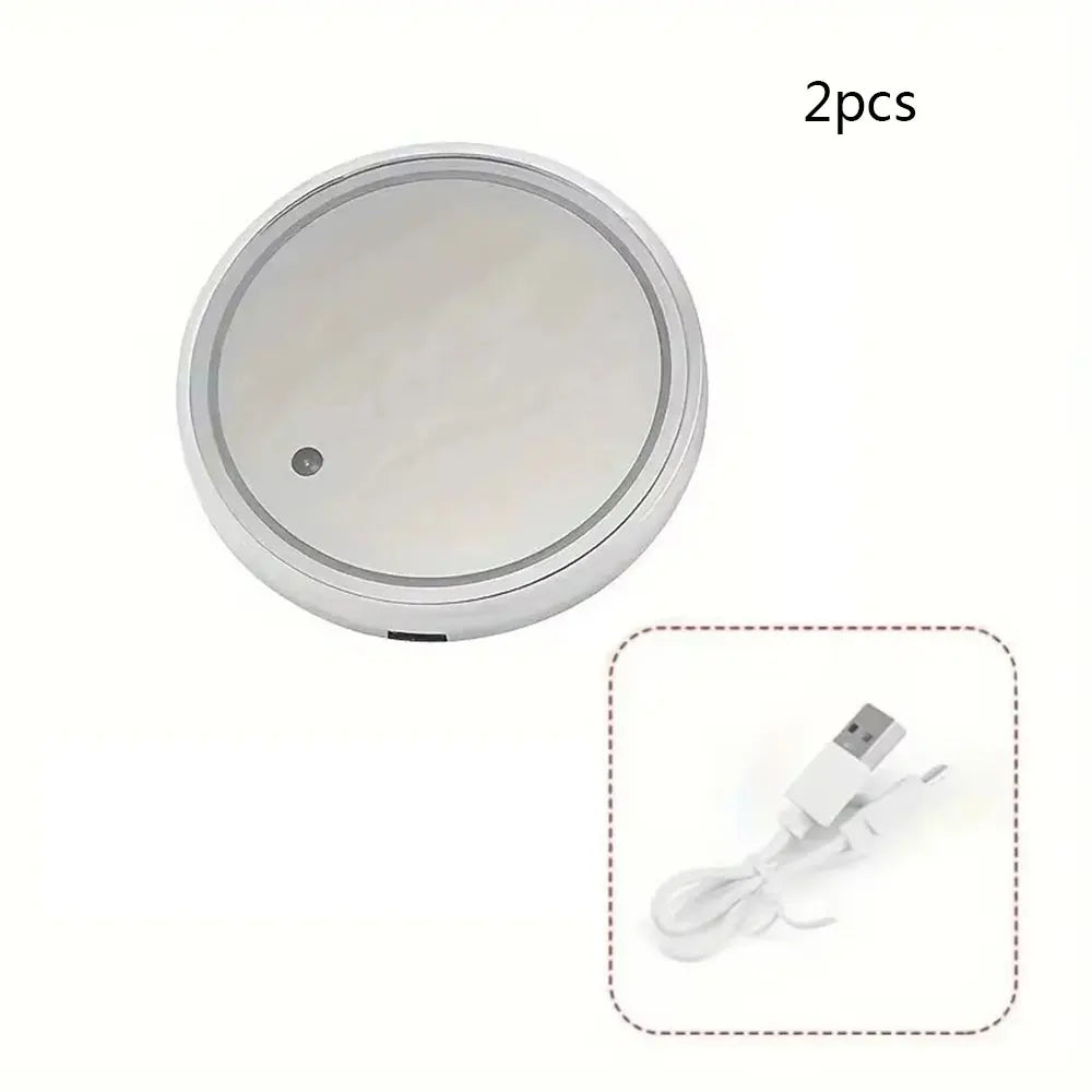7 Colors Car Coasters Cup Holder LED Light Mats Bottle Light Sensor Atmosphere Interior Accessories Universal