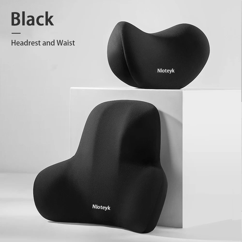 Car Neck Pillow Memory Foam Protective Lumbar Back Support Breathable Car Headrest Cushion Relieve Stress Car Seat Pillow