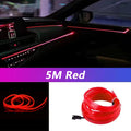 5M Car Interior Led Strip Light Neon EL Wiring Decorative Lamp For Auto DIY Flexible Ambient Light USB Party Atmosphere Diode