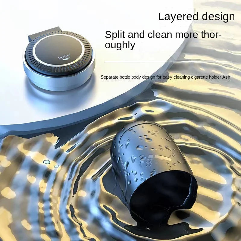 1PCS Portable LED Smoke Car Ashtray Cigarette Ash Holds Cup Automatic Light Indicator Ashtray Car Cup Holder