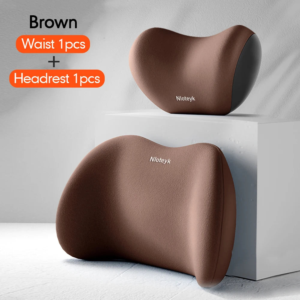 Car Universal Headrest Lumbar Memory Foam Cervical Lumbar Support Car Headrest Backrest Pillow Office Car Interior Accessories