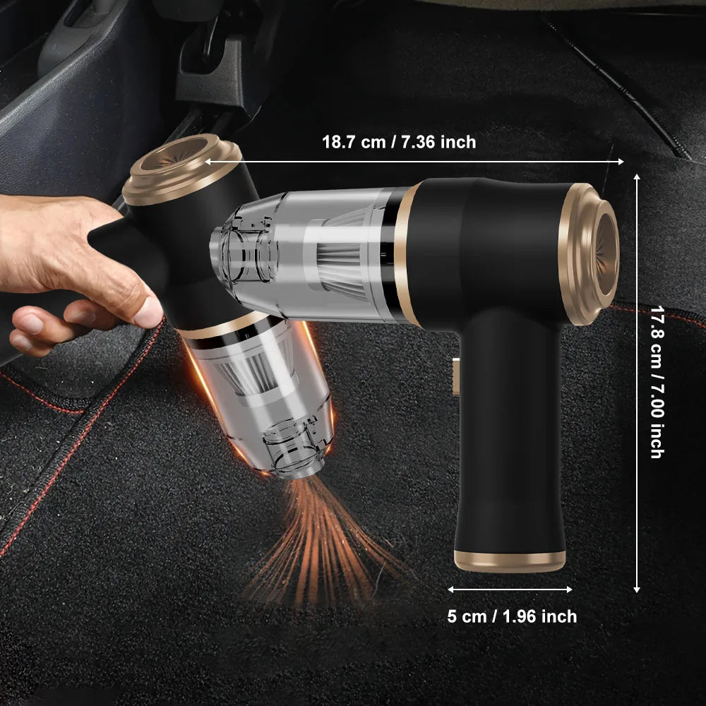 Portable cordless car vacuum cleaner, home appliance, suitable for cars, bedrooms, carpets, pet hair, high-power device