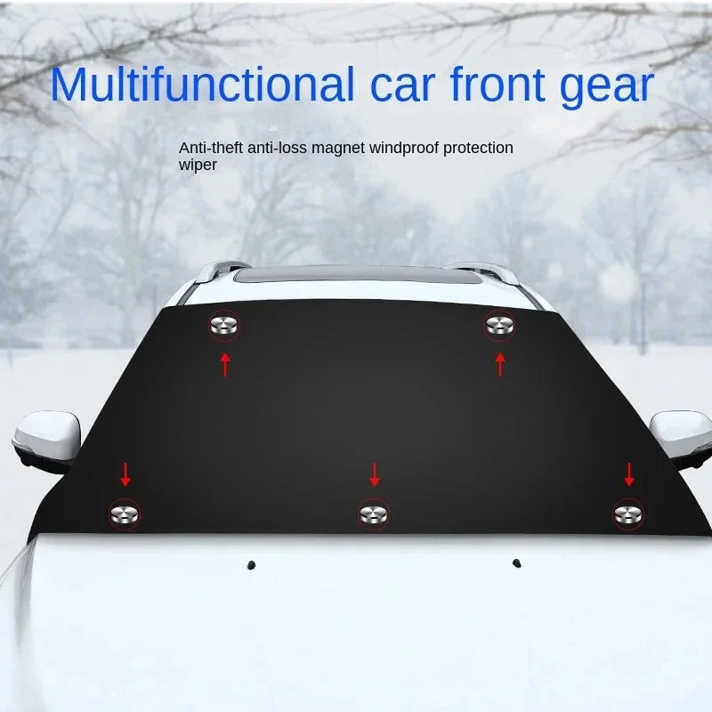 Car Magnetic Snow Shield Winter Front Windshield Cover Anti-frost Sun Protection Half Car Cover Insulated sunshade