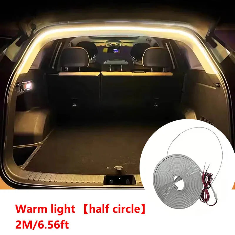 Car high brightness trunk lighting ambient light interior decoration LED wiring free automatic sensing tailgate light strip