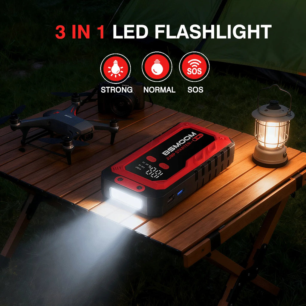 BSMOOM 7000A Car Jump Starter Big Power Bank Car Battery Booster 12V Car Starting Device for Petrol 9.0L Diesel 8.0L